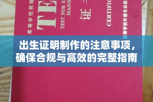 阜阳出生证明制作的注意事项，确保合规与高效的完整指南
