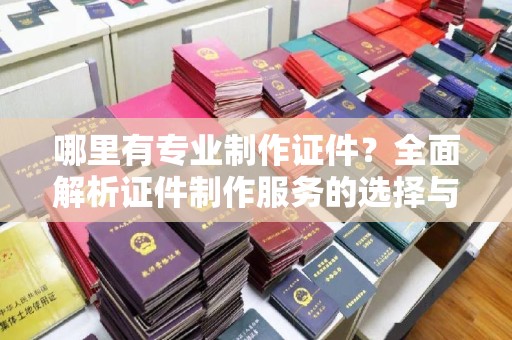 阜阳哪里有专业制作证件？全面解析证件制作服务的选择与注意事项