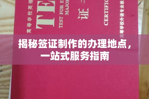 阜阳揭秘签证制作的办理地点，一站式服务指南