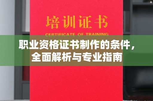 阜阳职业资格证书制作的条件，全面解析与专业指南